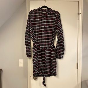 Black and pink flannel dress